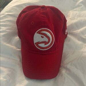 New Era Red Atlanta Hawks Logo Dad Hat